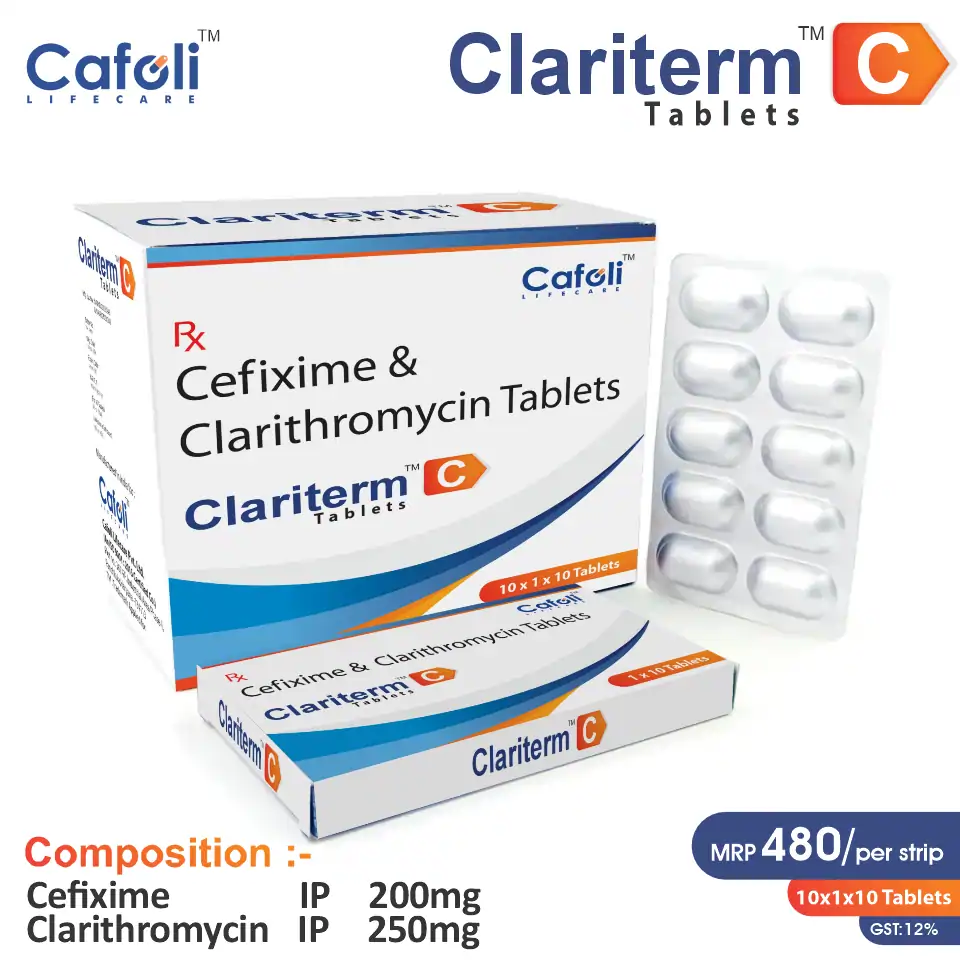 Cefixime 200mg + Clarithromycin 250mg | Antibiotic Segment | Best Price for PCD Pharma Franchise